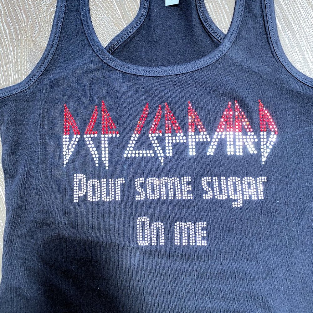 Def Leppard Pour Some Sugar on Me Rhinestone Tee